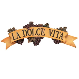 La Dolce Vita Italian Sign Grape Wall Sculpture