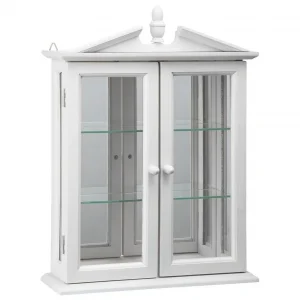 Amesbury Manor Hardwood Wall Curio Cabinet: Lily White Finish