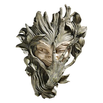 Bashful Wood Sprite Greenman Wall Sculpture