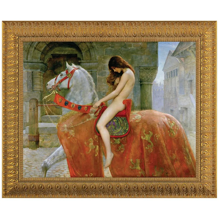 Lady Godiva Framed Canvas Replica Painting: Medium