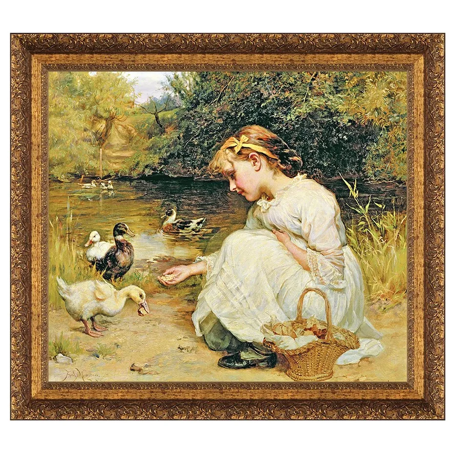 Making Friends Framed Canvas Replica Painting: Medium
