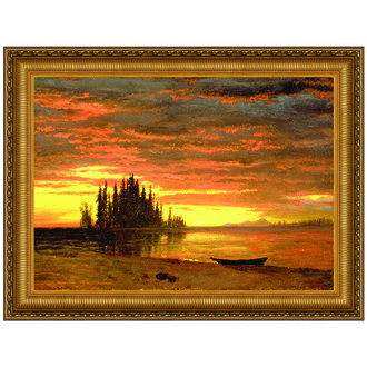 California Sunset Framed Canvas Painting Replica: Large
