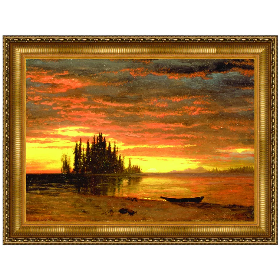 California Sunset Framed Canvas Painting Replica: Large