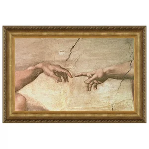 Creation Framed Canvas Replica Painting: Large