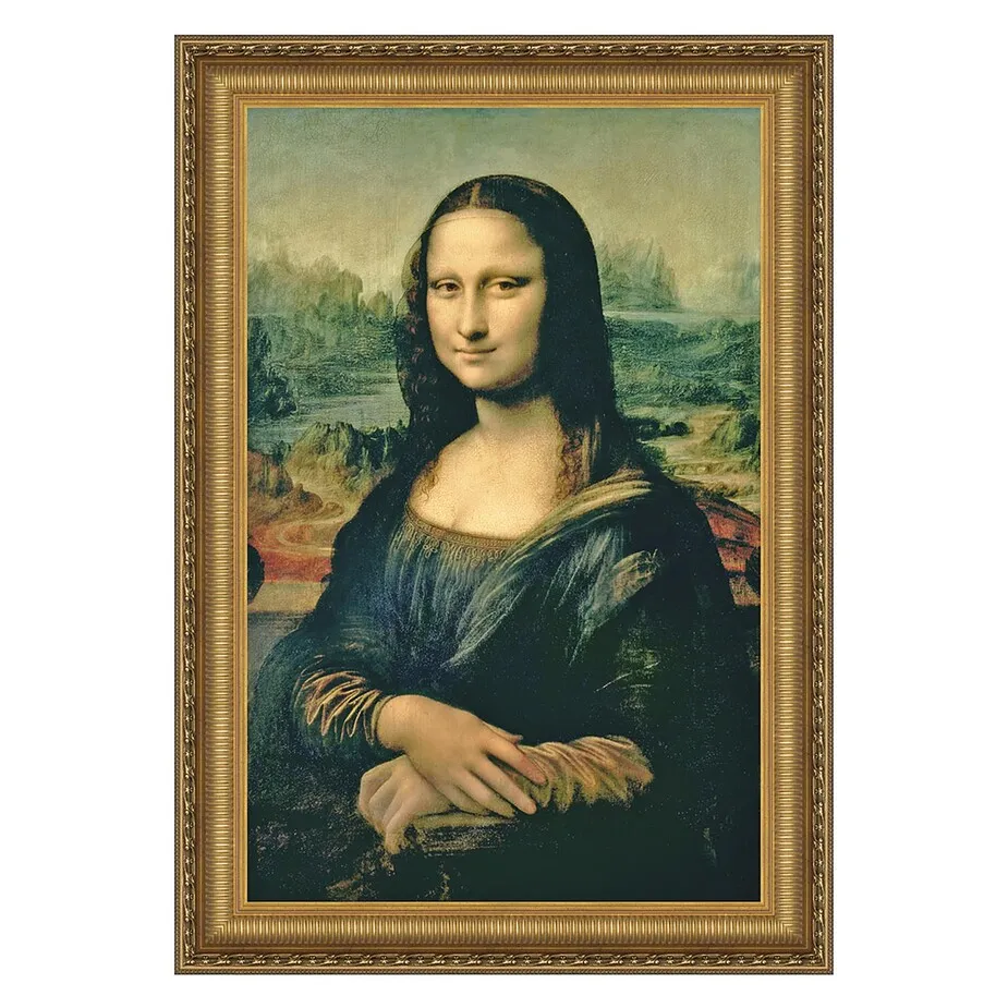 Mona Lisa Framed Canvas Replica Painting: Medium