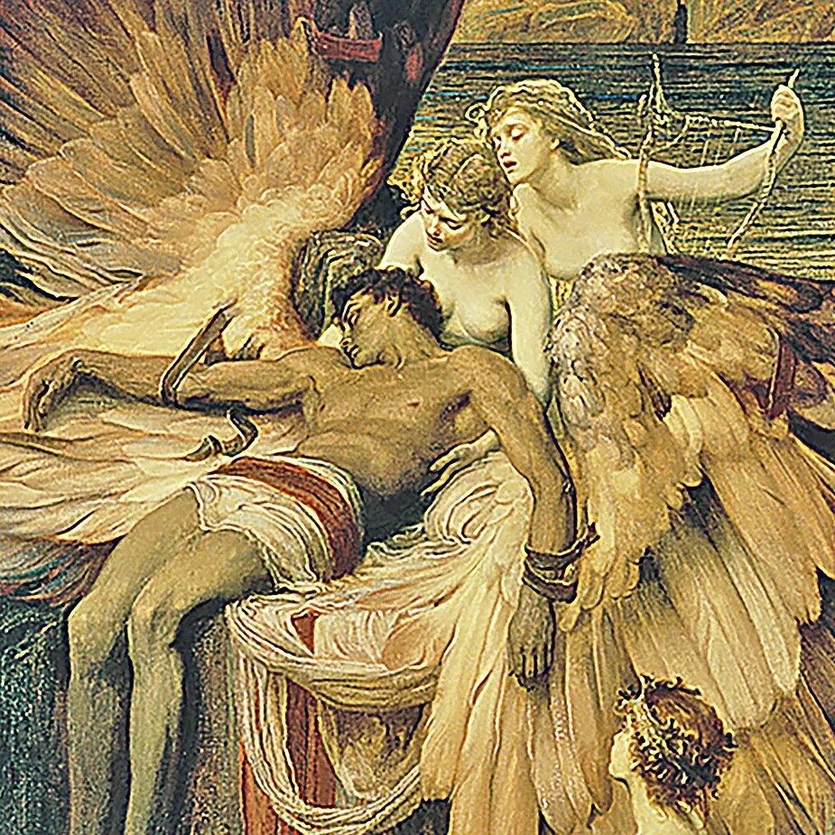 The Lament for Icarus Framed Canvas Replica Painting: Large