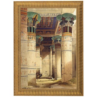 Egyptian Grand Portico Philae Framed Canvas Replica Painting: Medium