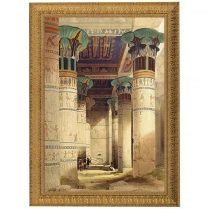 Egyptian Grand Portico Philae Framed Canvas Replica Painting: Grande