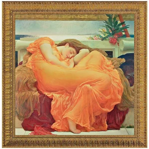Flaming June Framed Canvas Replica Painting: Small
