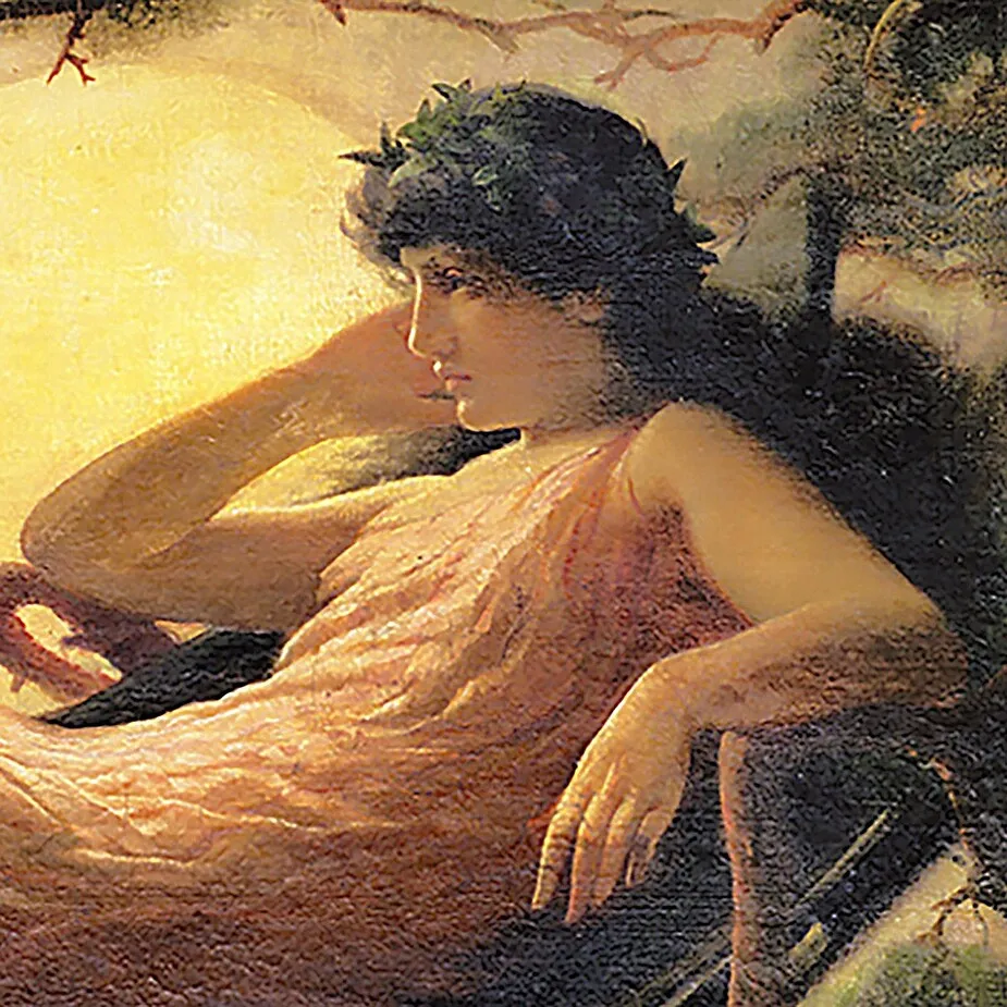 The Night Raven Sings, Framed Canvas Replica Painting: Medium
