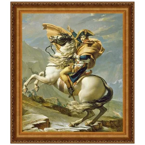 Napoleon Crosses the Alps Framed Canvas Replica Painting: Small