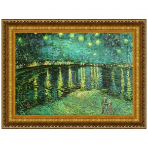 La Nuit Etoilee Framed Canvas Replica Painting: Medium