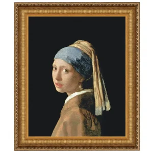 The Girl with a Pearl Earring Framed Canvas Replica Painting: Medium