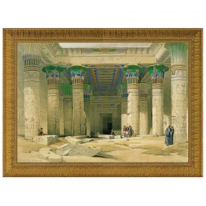 Grand Portico of the Temple of Philae Framed Canvas Replica Painting: Medium