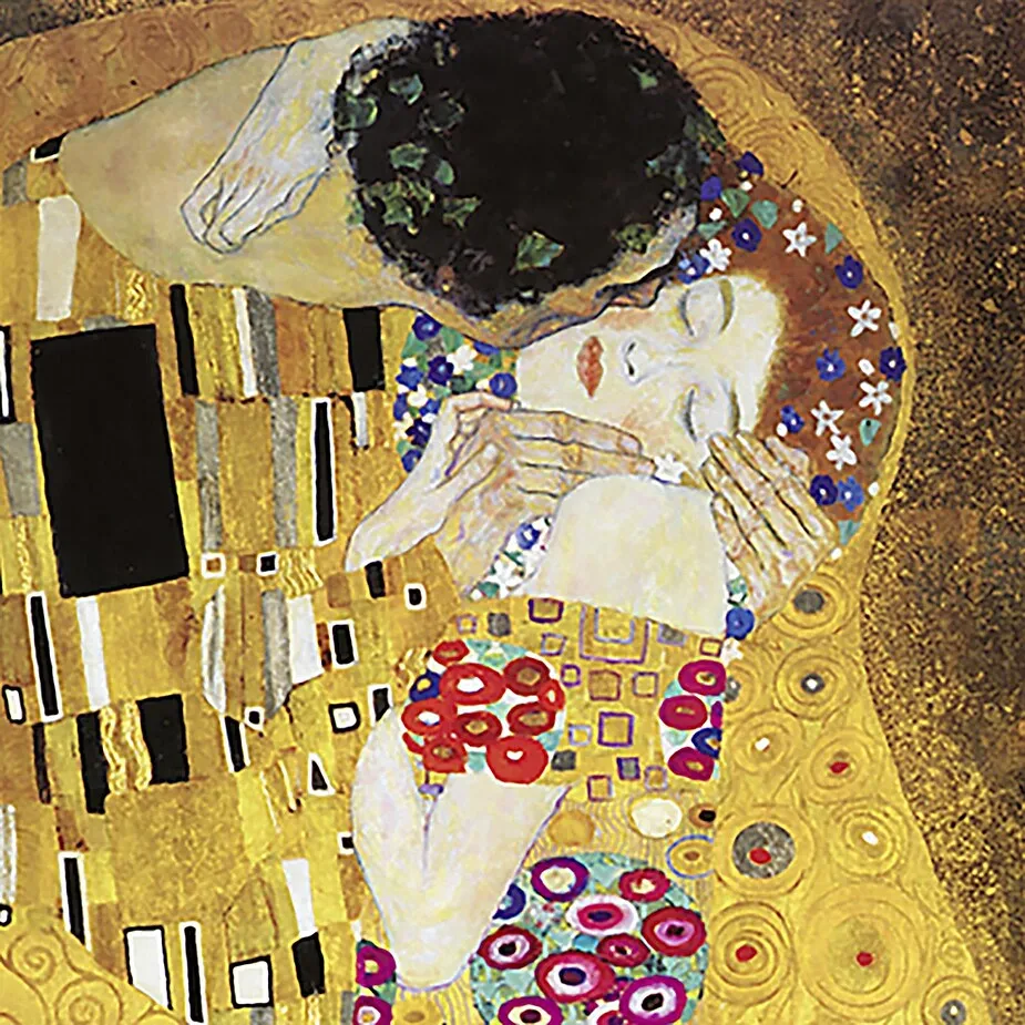 The Kiss Framed Canvas Replica Painting: Small