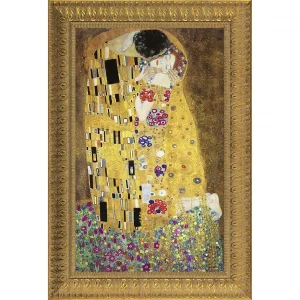 The Kiss Framed Canvas Replica Painting: Small