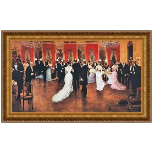 An Evening Soiree Framed Canvas Replica Painting: Small