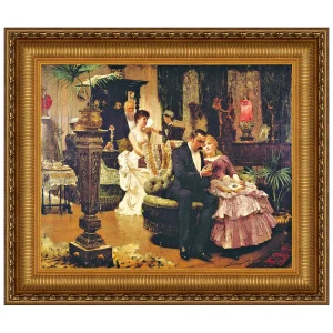 The Conversation Piece Framed Canvas Replica Painting: Small