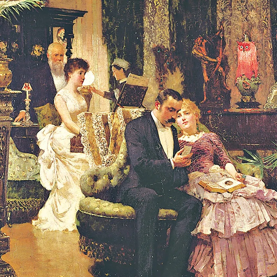 The Conversation Piece Framed Canvas Replica Painting: Grande