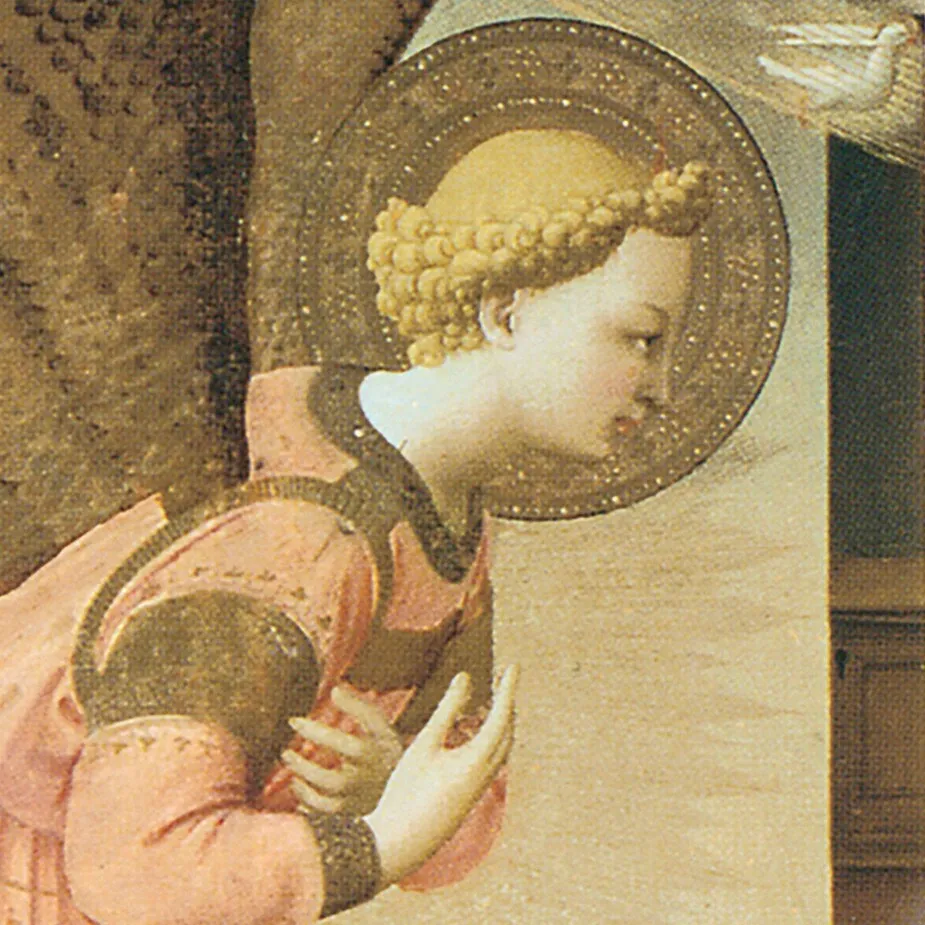 The Annunciation Altarpiece Framed Canvas Replica Painting: Large