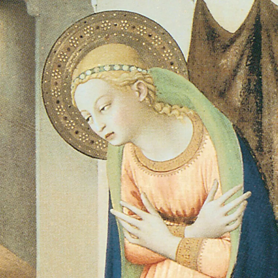The Annunciation Altarpiece Framed Canvas Replica Painting: Large
