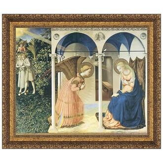 The Annunciation Altarpiece Framed Canvas Replica Painting: Large