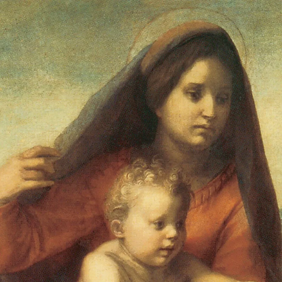The Virgin and Child Framed Canvas Replica Painting: Small