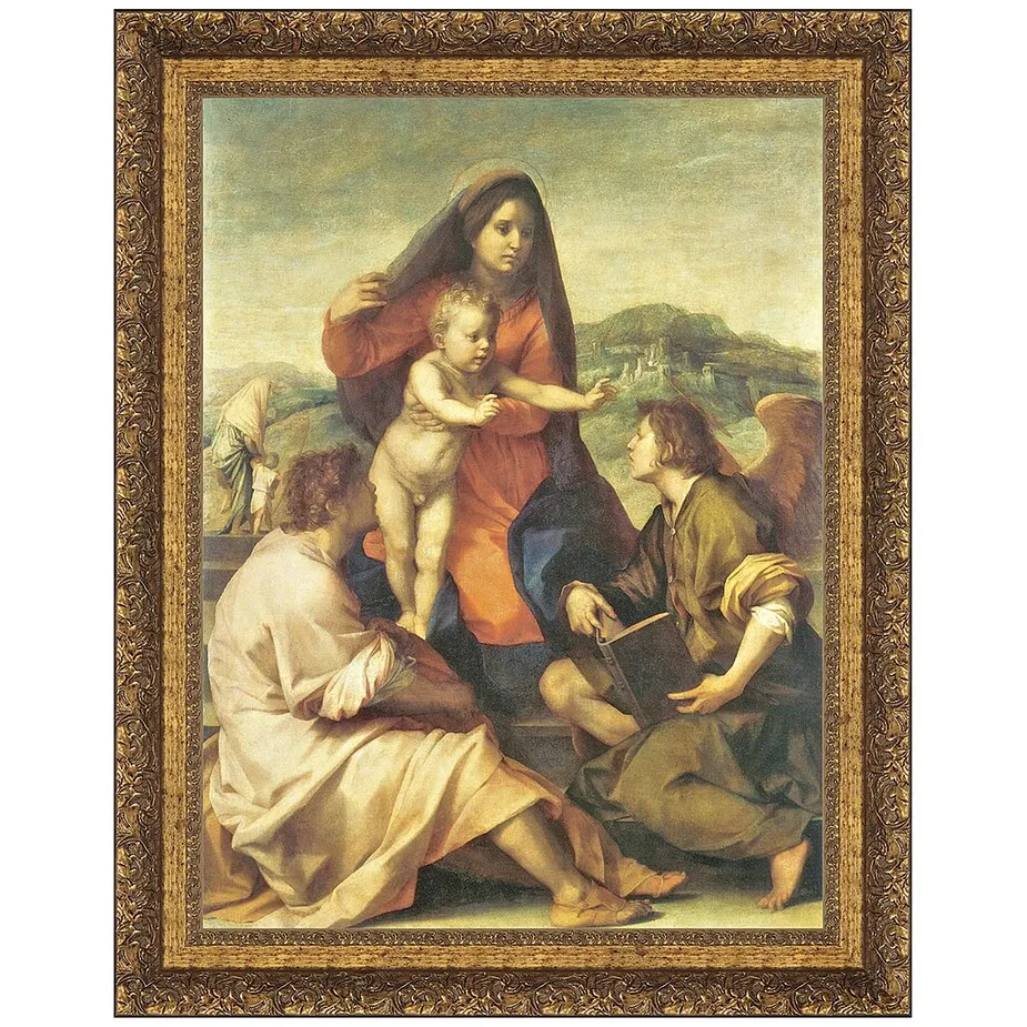 The Virgin and Child Framed Canvas Replica Painting: Medium