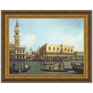 View of the Bacino di San Marco Framed Canvas Replica Painting: Medium