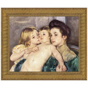 The Caress Framed Canvas Replica Painting: Grande