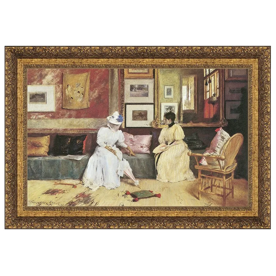 A Friendly Call Framed Canvas Replica Painting: Large