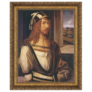 Durer Self Portrait Framed Canvas Replica Painting: Small