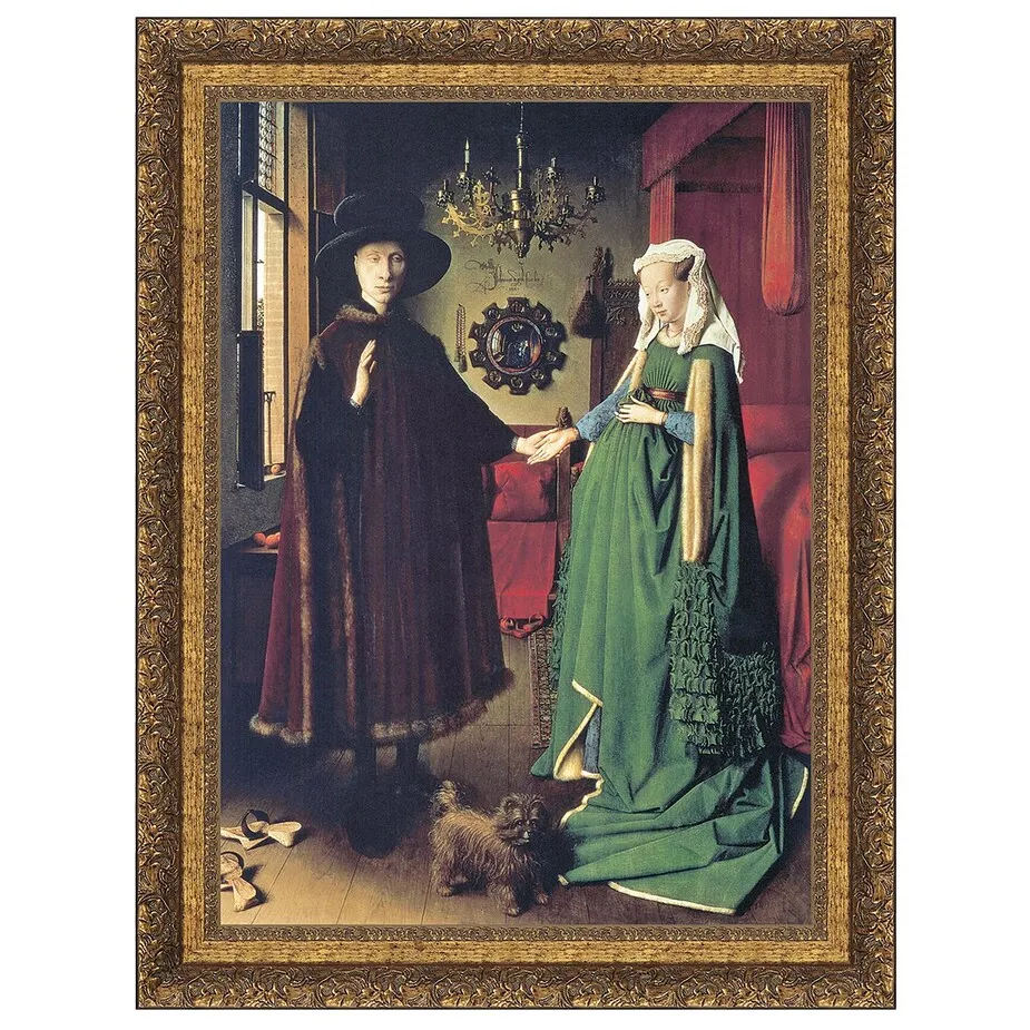The Arnolfini Marriage Framed Canvas Replica Painting: Large