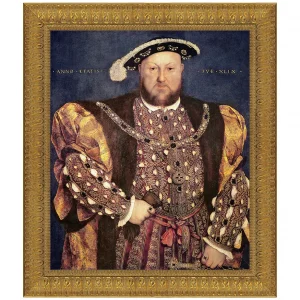 Henry VIII Framed Canvas Replica Painting: Large