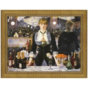 A Bar at the Folies-Bergere Framed Canvas Replica Painting: Grande