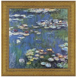 Waterlilies Framed Canvas Replica Painting: Medium