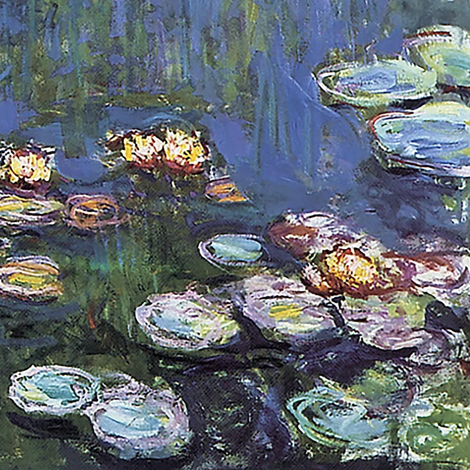 Waterlilies Framed Canvas Replica Painting: Grande