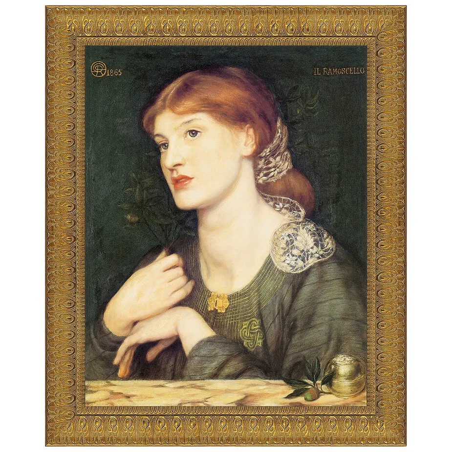 Il Ramoscello Bella e Buona Framed Canvas Replica Painting: Medium