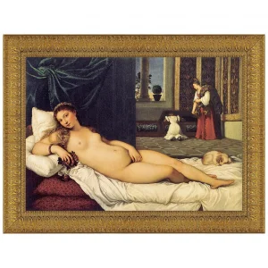 The Venus of Urbino Framed Canvas Replica Painting: Small