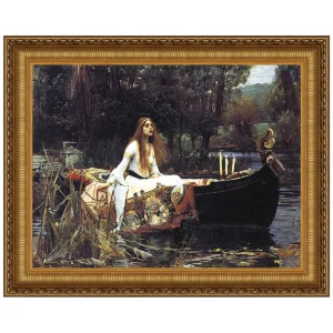 Lady of Shalott Framed Canvas Replica Painting: Large