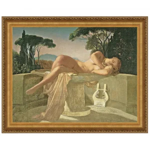 Girl in a Basin Framed Canvas Replica Painting: Small