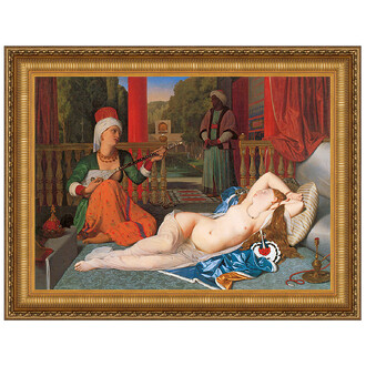 Odalisque with Slave Framed Canvas Replica Painting: Small