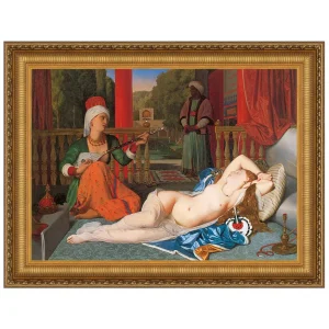 Odalisque with Slave Framed Canvas Replica Painting: Small