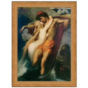 The Fisherman and the Syren Framed Canvas Replica Painting: Medium