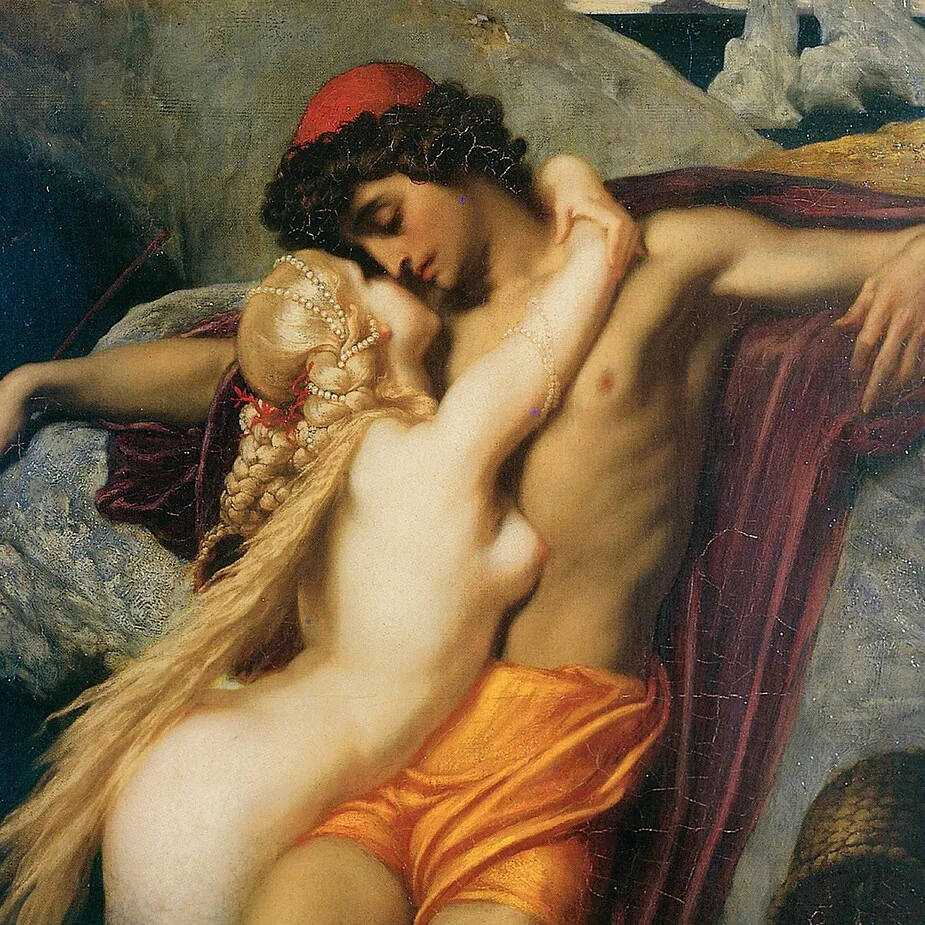 The Fisherman and the Syren Framed Canvas Replica Painting: Grande