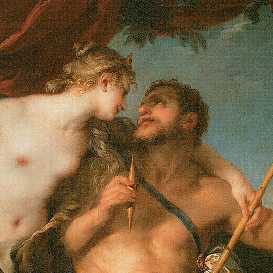 Hercules and Omphale Framed Canvas Replica Painting: Small