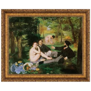 Luncheon on the Grass Framed Canvas Replica Painting: Grande