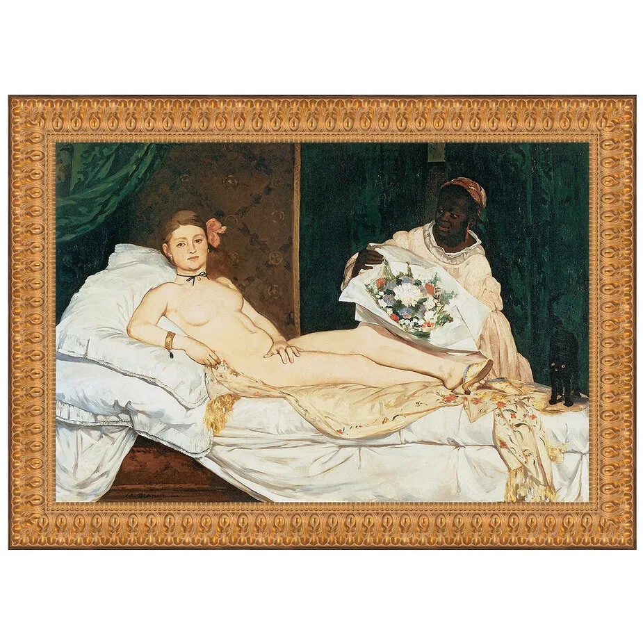 Olympia Framed Canvas Replica Painting: Small