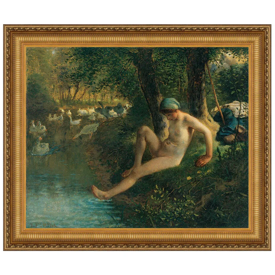 The Goose Girl Framed Canvas Replica Painting: Small
