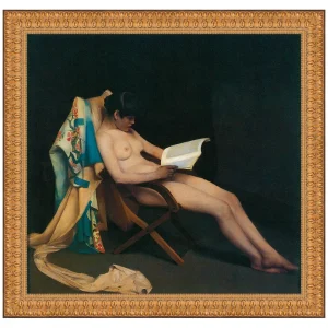 The Reading Girl Framed Canvas Replica Painting: Medium